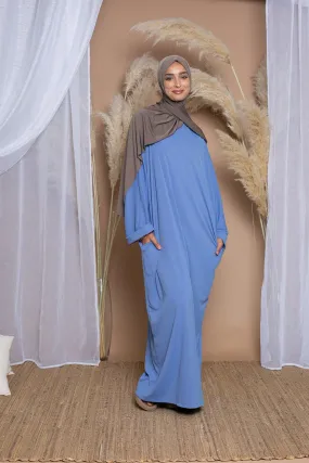 Abaya oversize azul acero