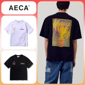 AECA WHITE  |Unisex U-Neck Cotton Logo T-Shirts