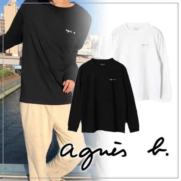 Agnes b  |Unisex Plain Short Sleeves Logo T-Shirts