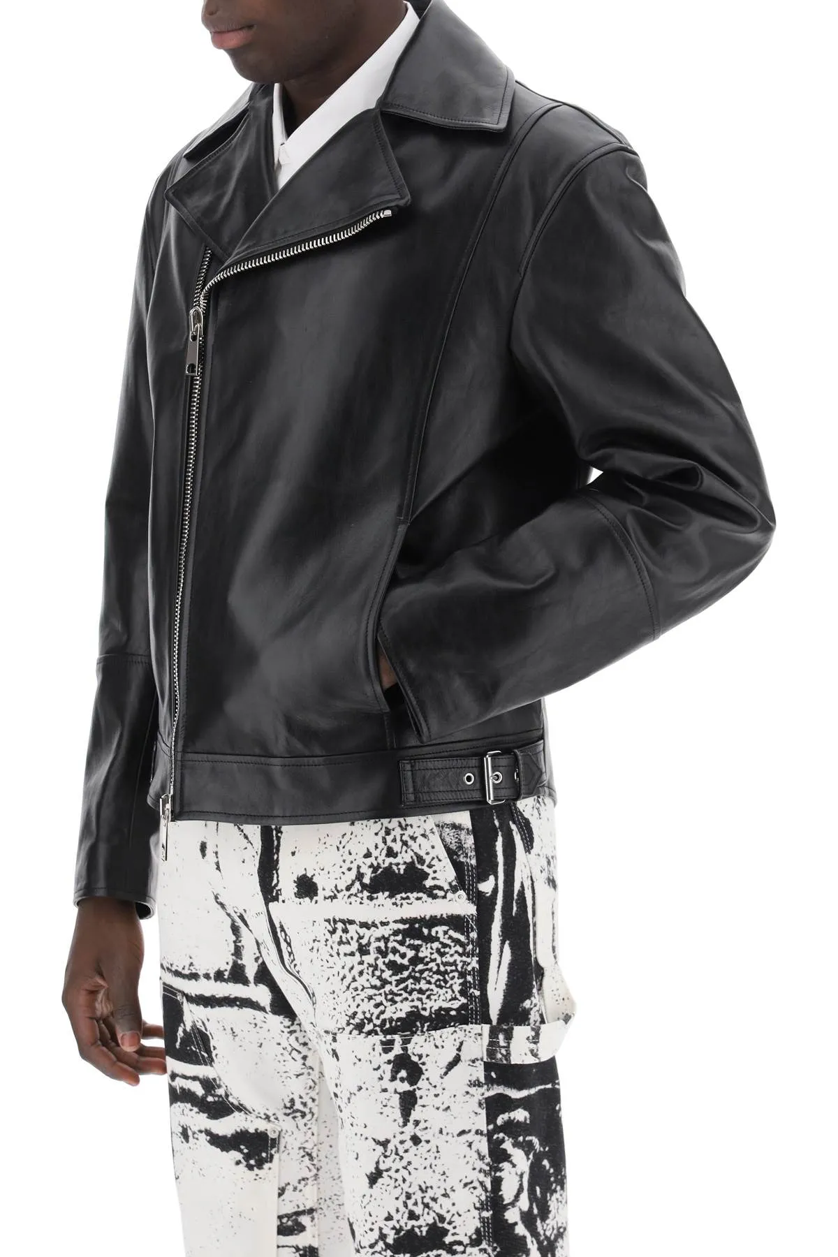 Alexander mcqueen nappa biker jacket 782735 Q5AM8 BLACK