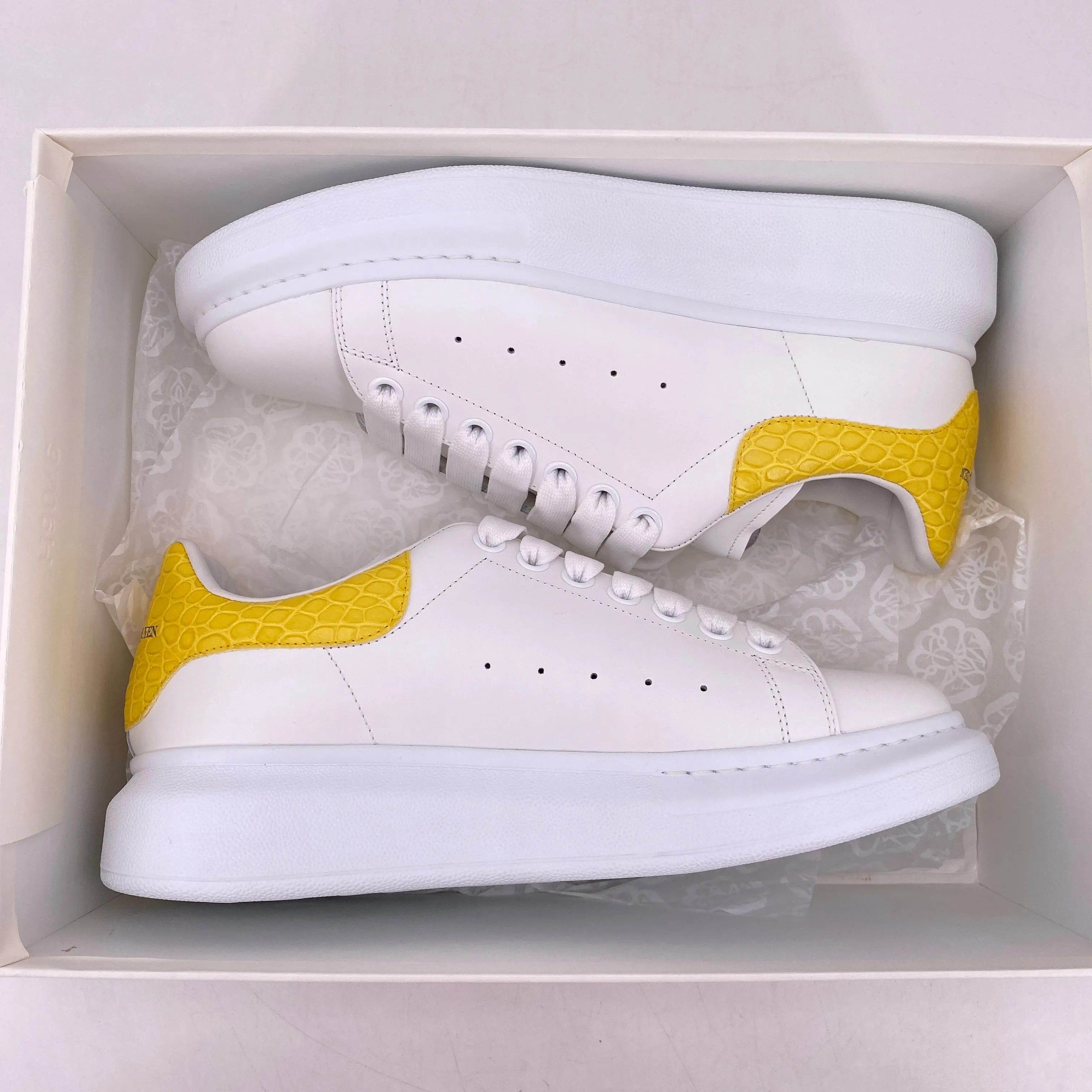 Alexander McQueen Oversized Sneaker Croc Yellow  New Size 40