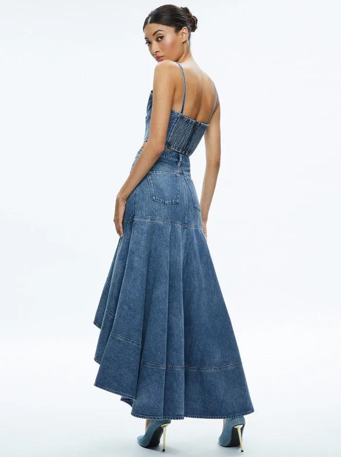 Alice + Olivia - Donella High Low Skirt - Brooklyn Blue