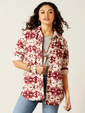 Ariat 10046274 Womens Fillmore Southwest Print Shirt Jacket Red