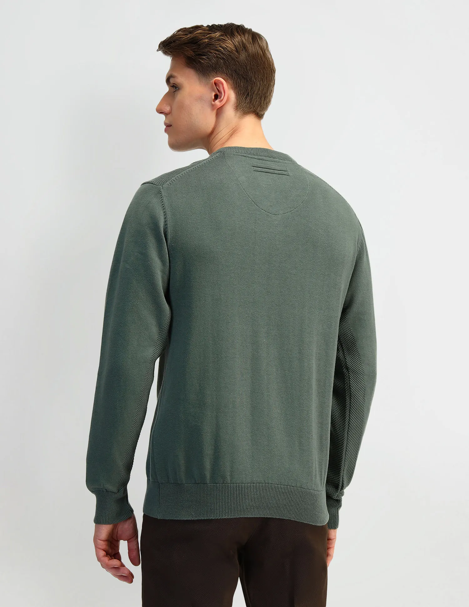 Arrow Solid Regular Fit Sweater