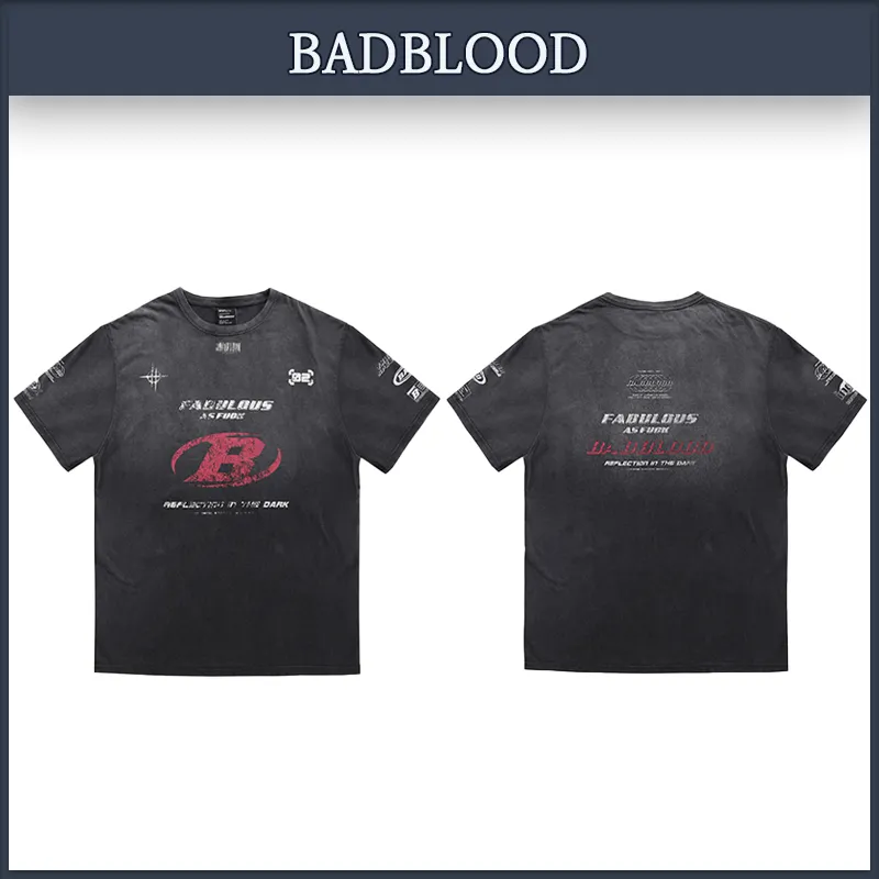 BADBLOOD  |Unisex Street Style Cotton Logo T-Shirts