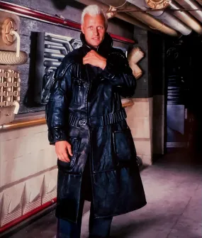 Blade Runner Roy Batty Black Trench Coat | Rutger Hauer Coat