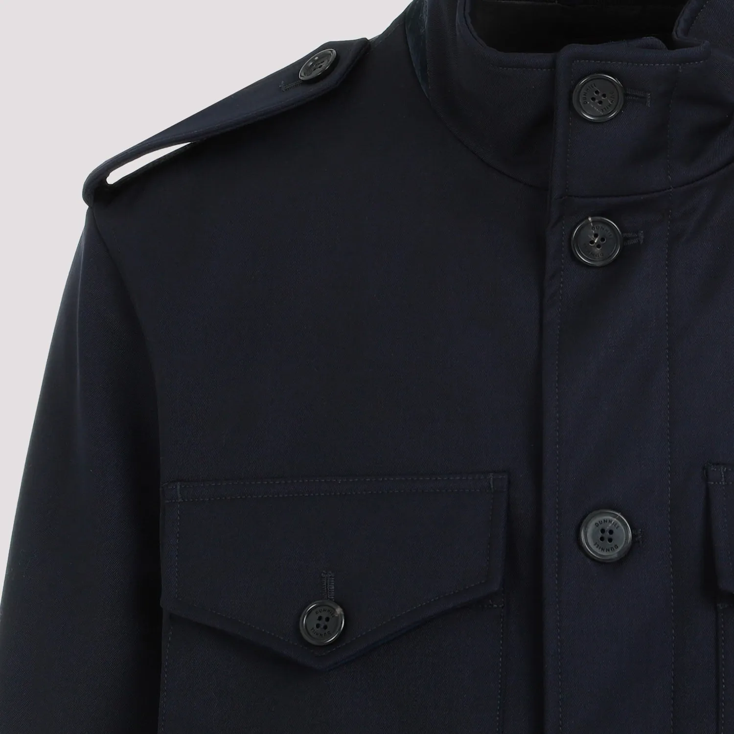 Blue Dark Ink Wool Tech Field Jacket