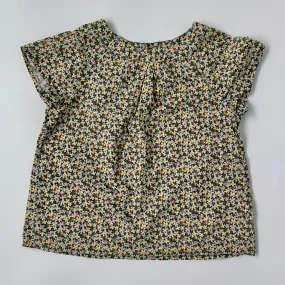 Bonpoint Yellow Toned Short Sleeve Liberty Print Blouse: 8 Years