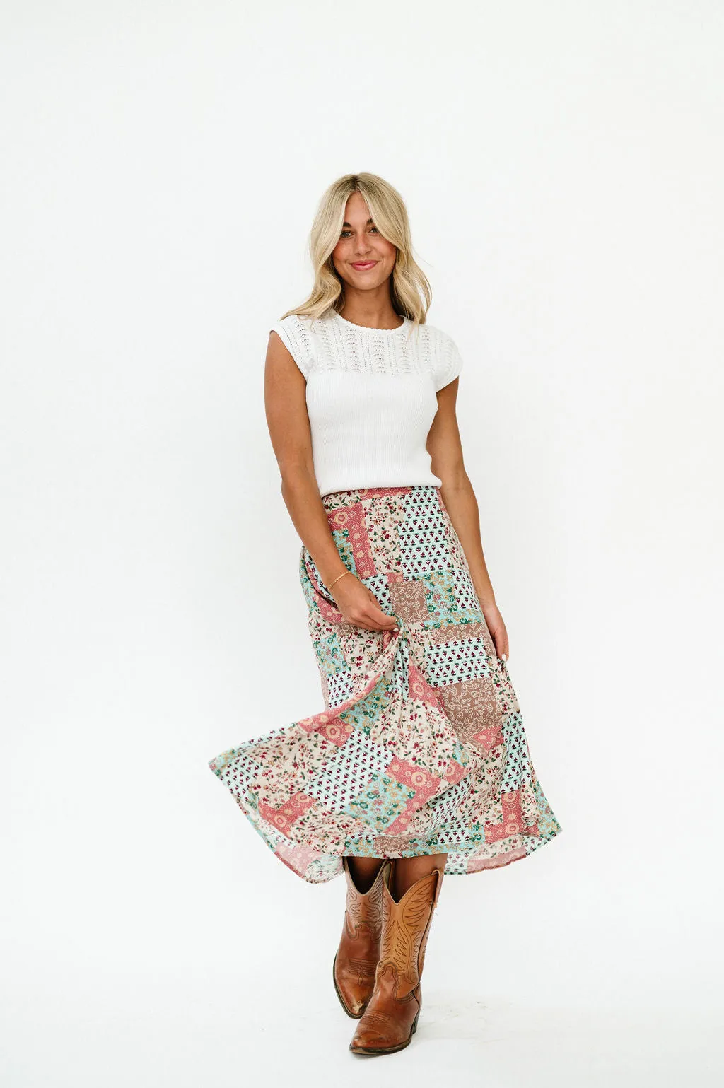 Bradyn Patchwork Print Skirt