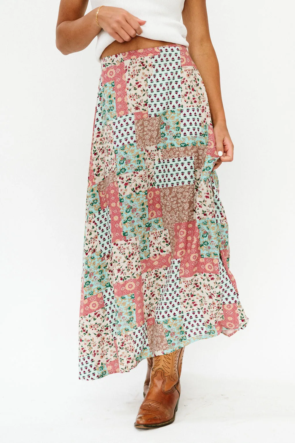 Bradyn Patchwork Print Skirt