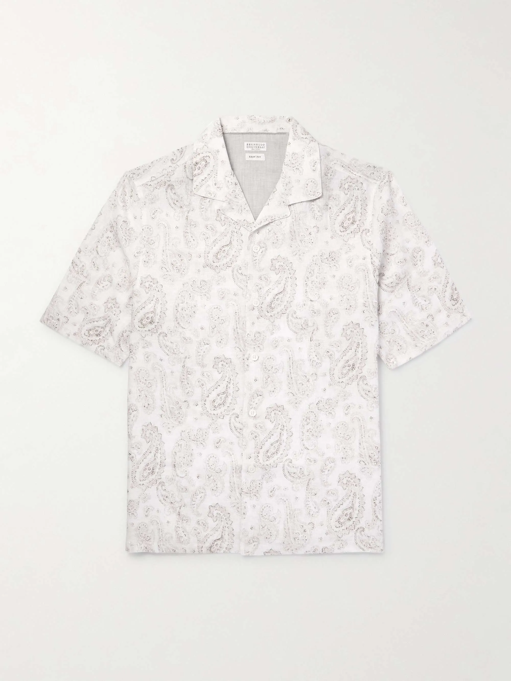 BRUNELLO CUCINELLI  |Paisley Unisex Linen Street Style Short Sleeves Shirts