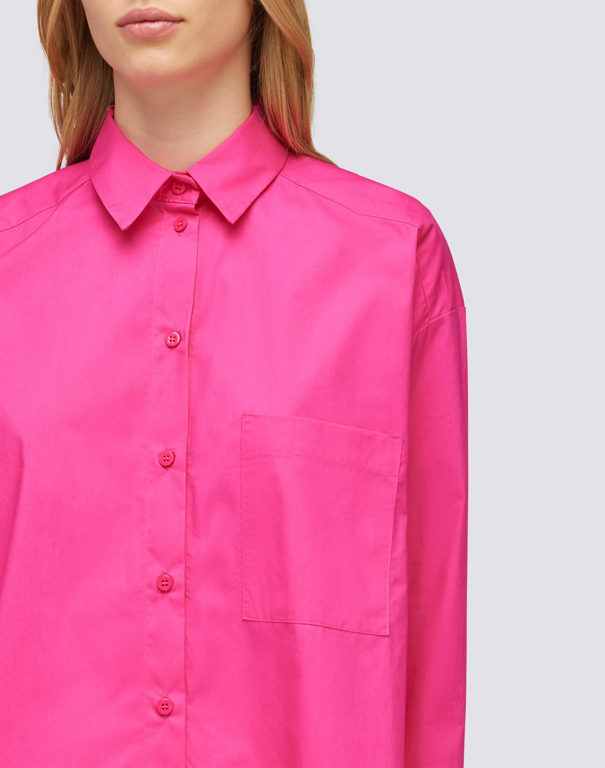 CAMICIA OVERSIZE IN POPELINE