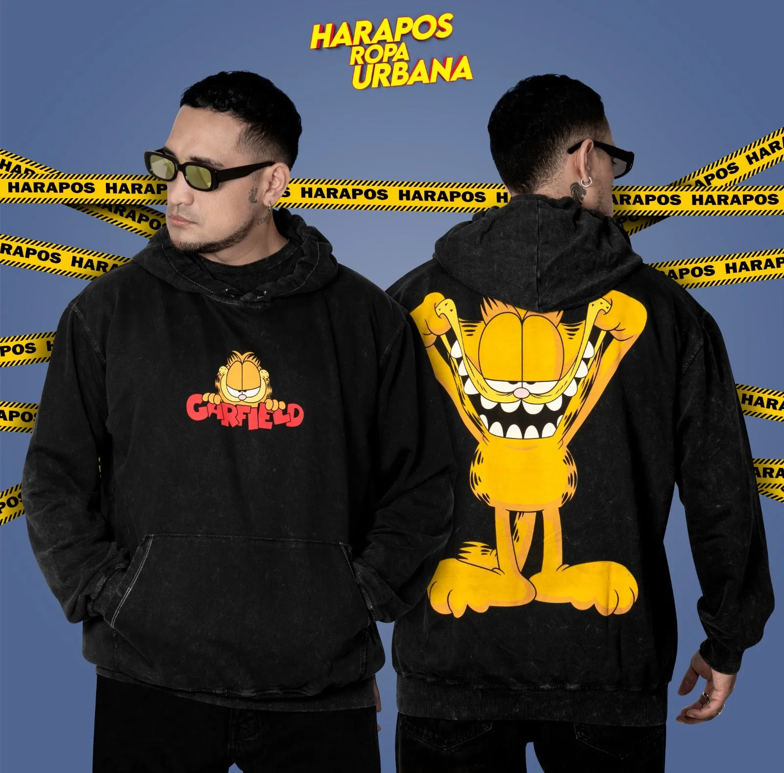 Canguro Dr. Mono oversize garfield negro taidai