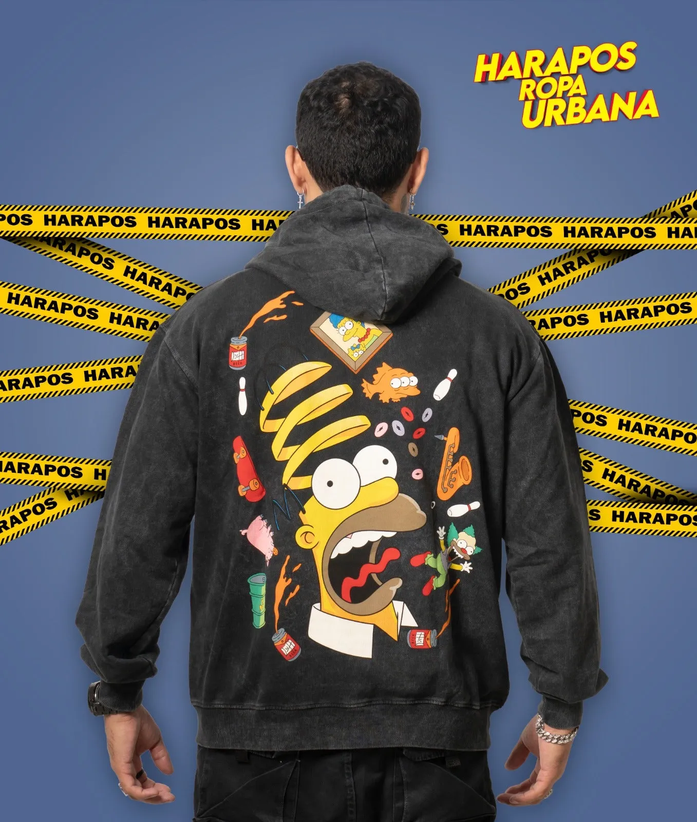 Canguro Dr. Mono oversize homero pierde cabeza negro