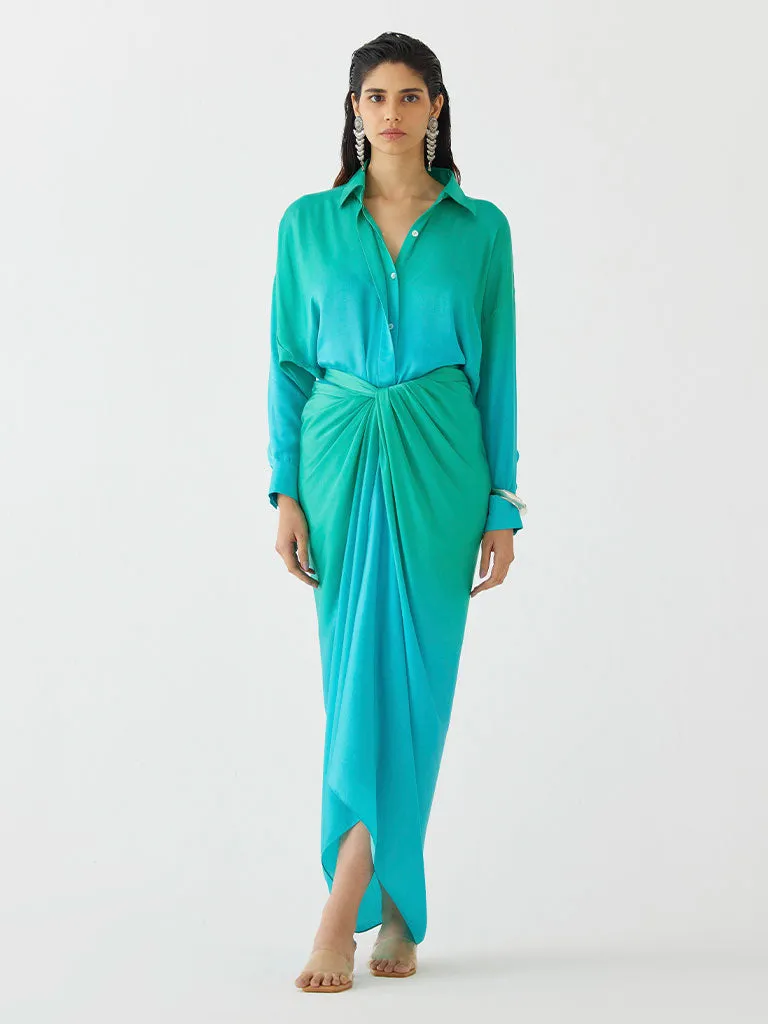 Caspian Shirt Draped Dress