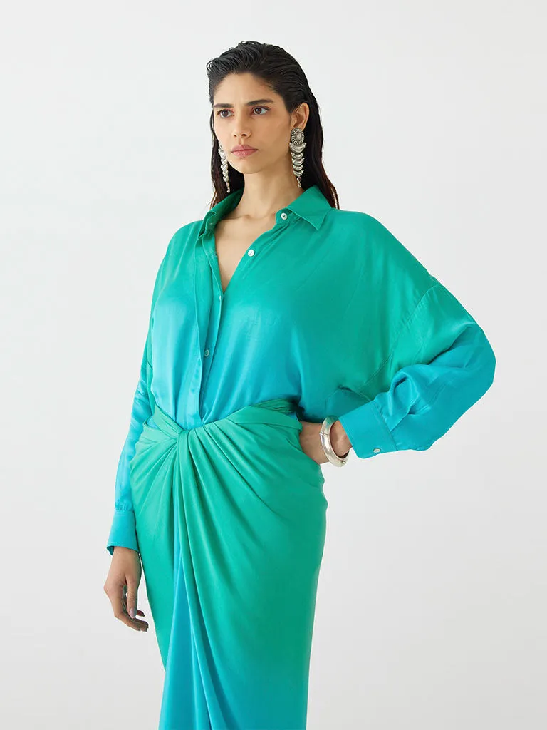 Caspian Shirt Draped Dress