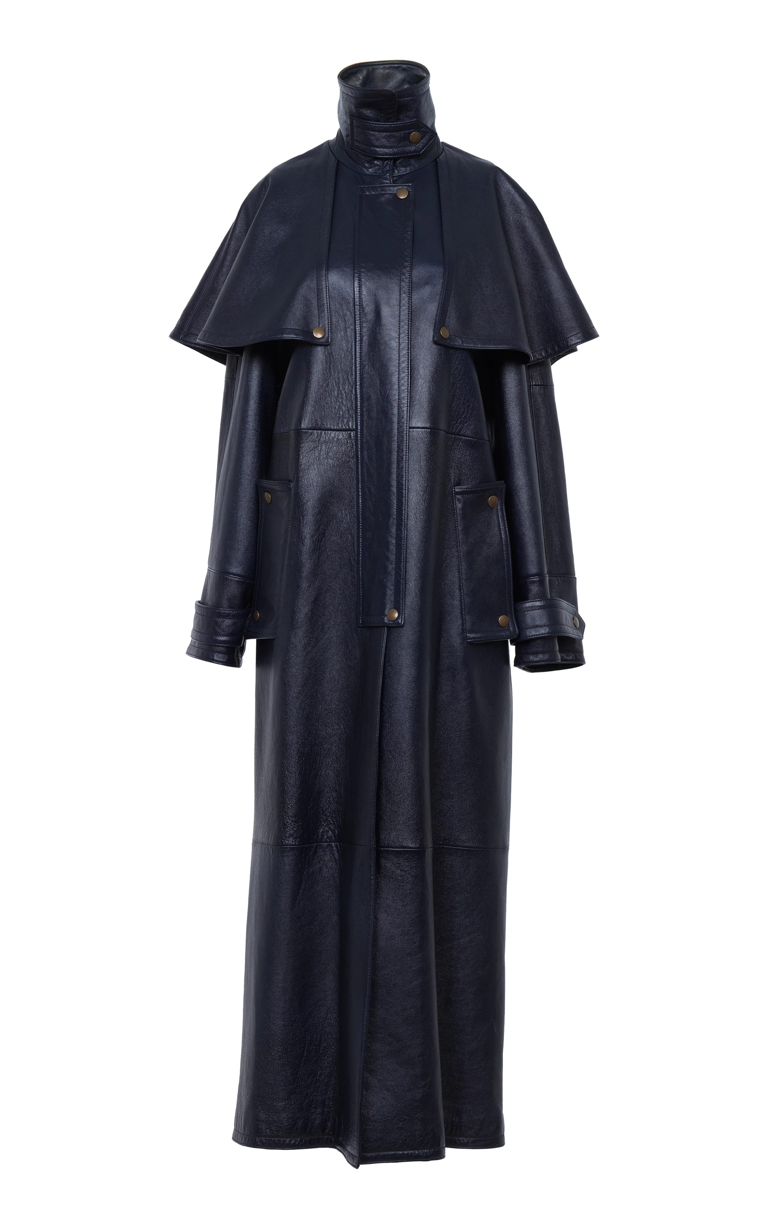 Chloé Cape-Detailed Leather Trench Coat