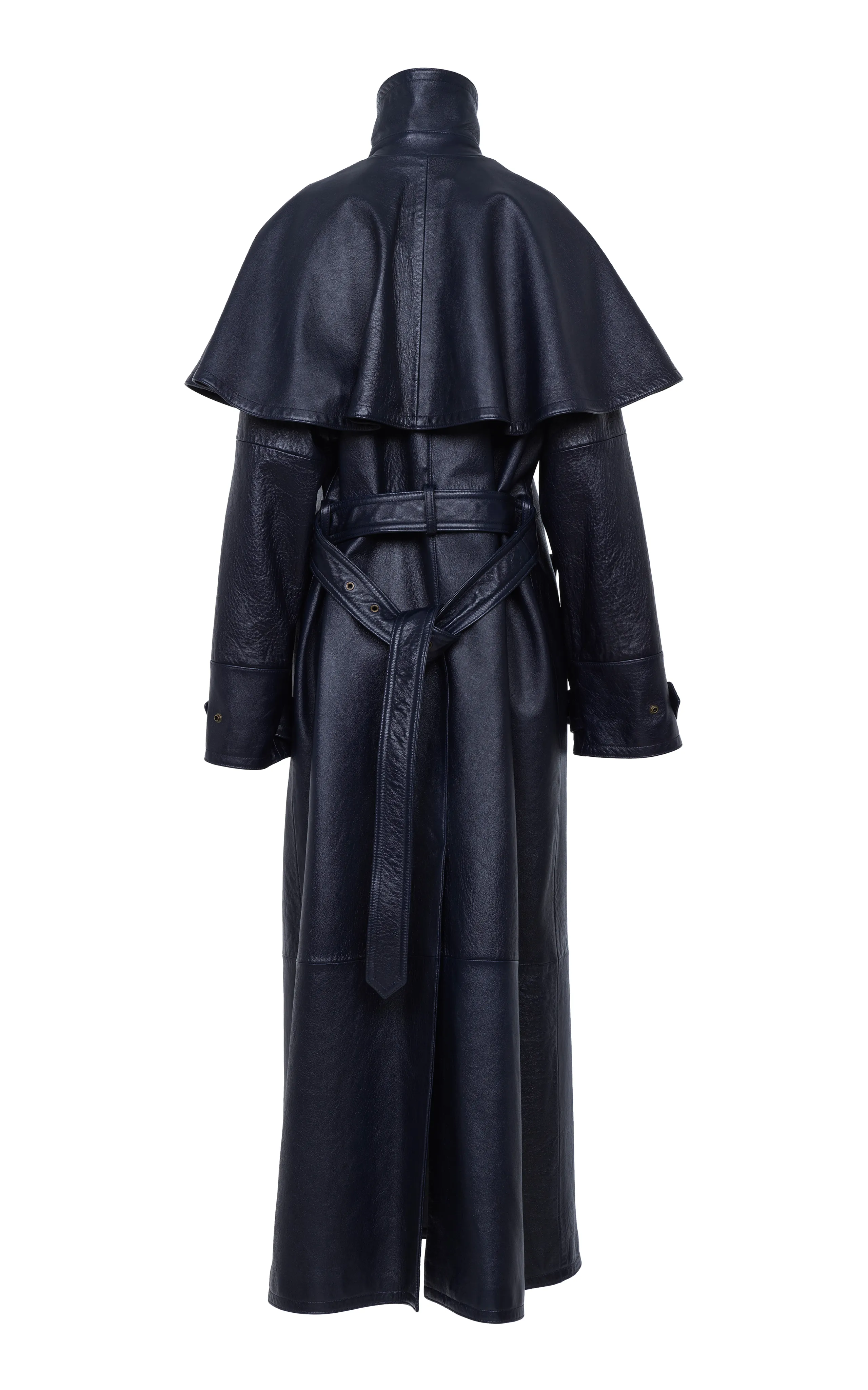 Chloé Cape-Detailed Leather Trench Coat