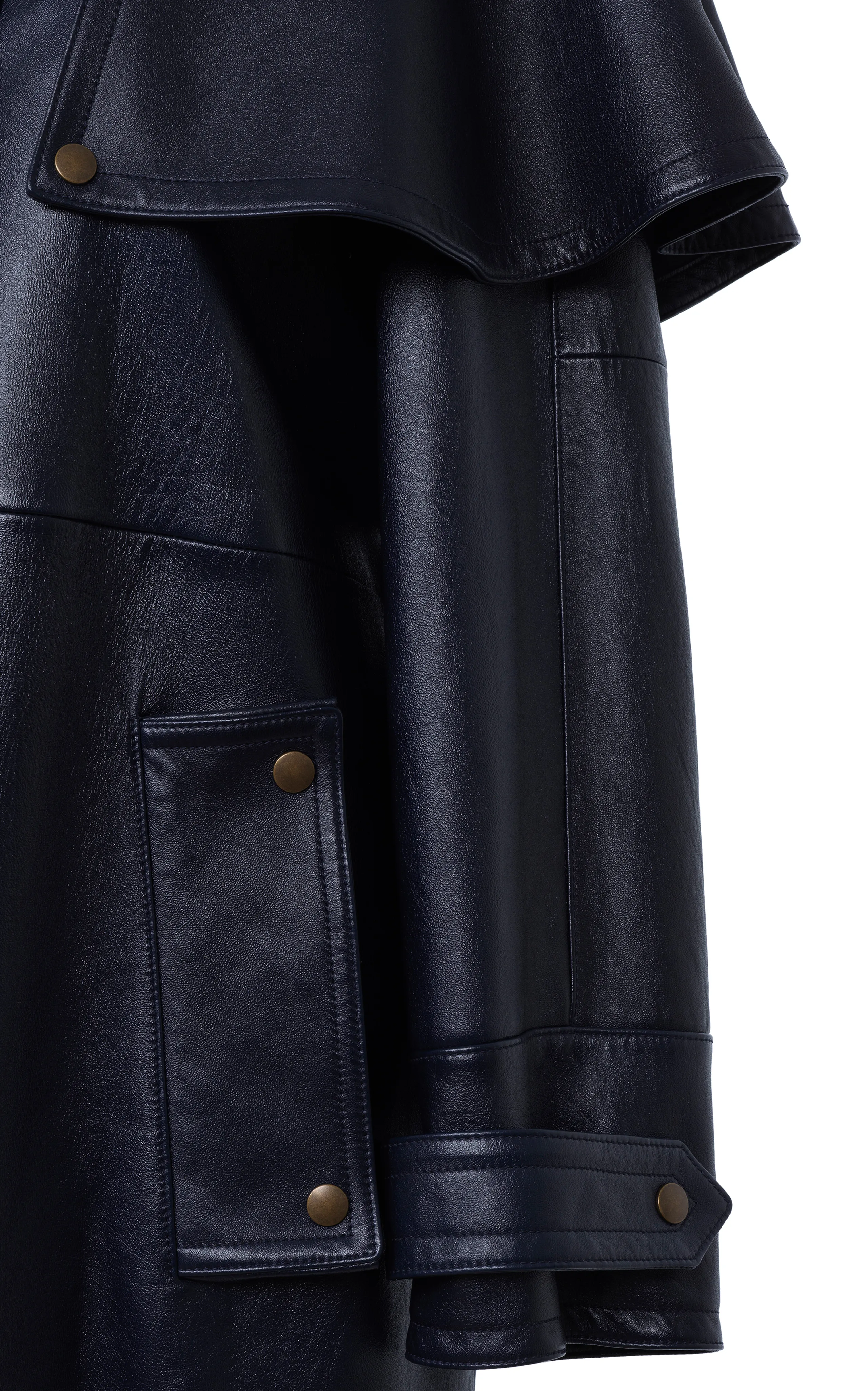 Chloé Cape-Detailed Leather Trench Coat