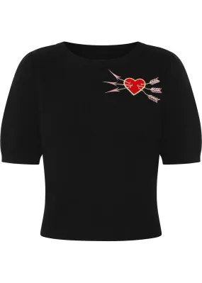 Collectif Chris Love Struck Top Black