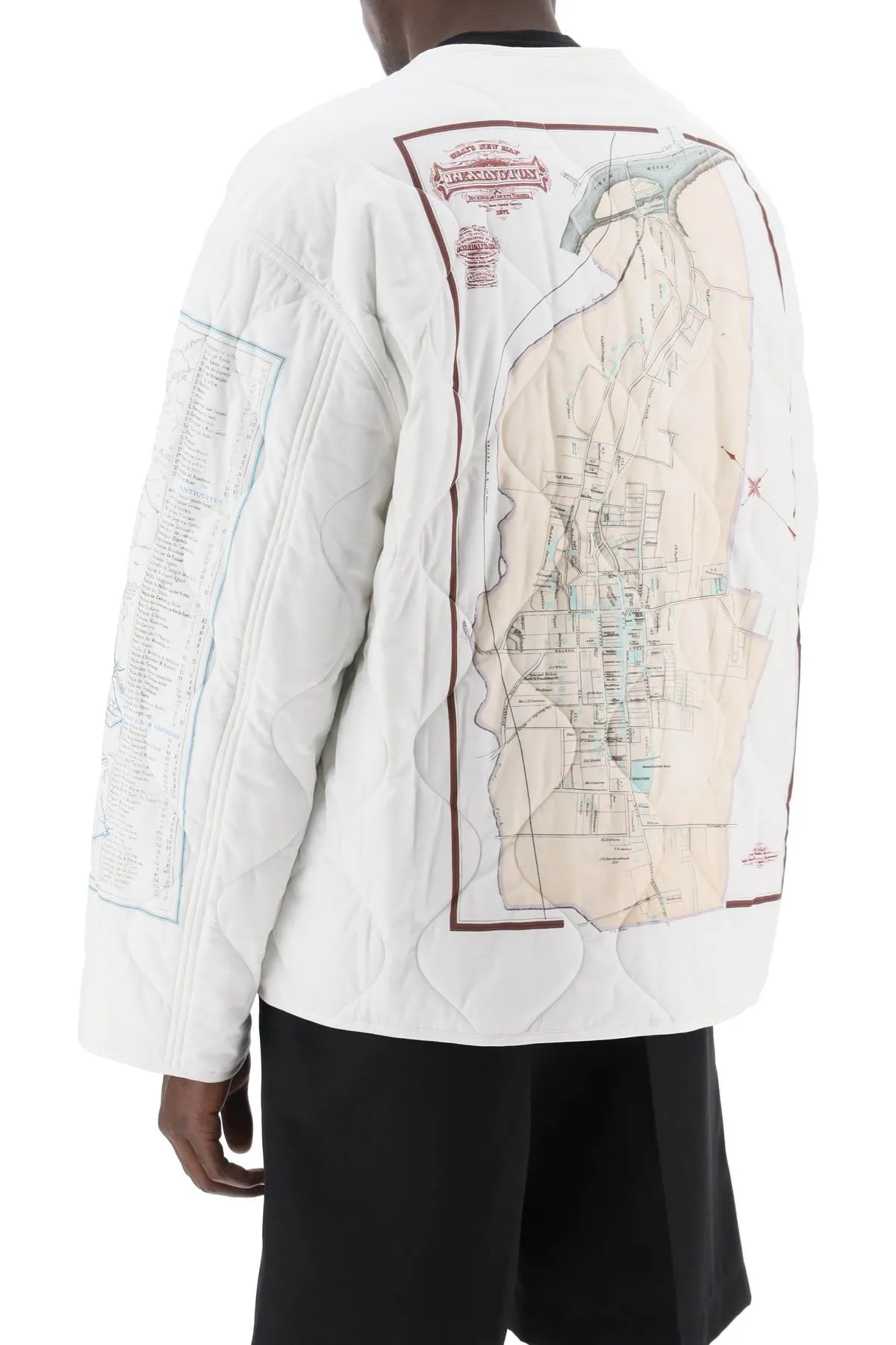 combat liner printed quilted jacket 24E28OAU83 COTOA053 OFF WHITE