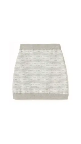 Cotton Mini Skirt - Marble Gray/Tan