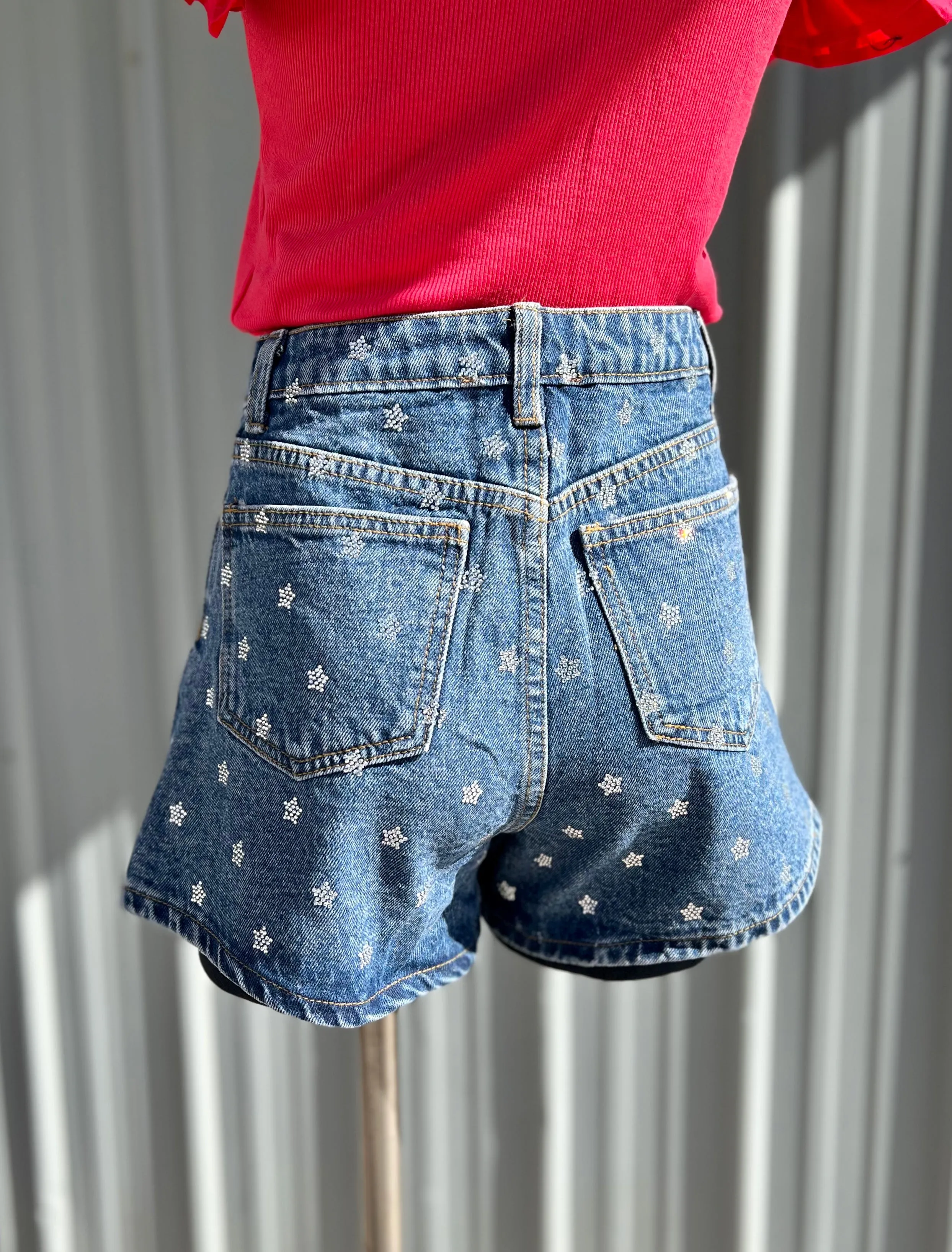 Crystal Star Denim Shorts