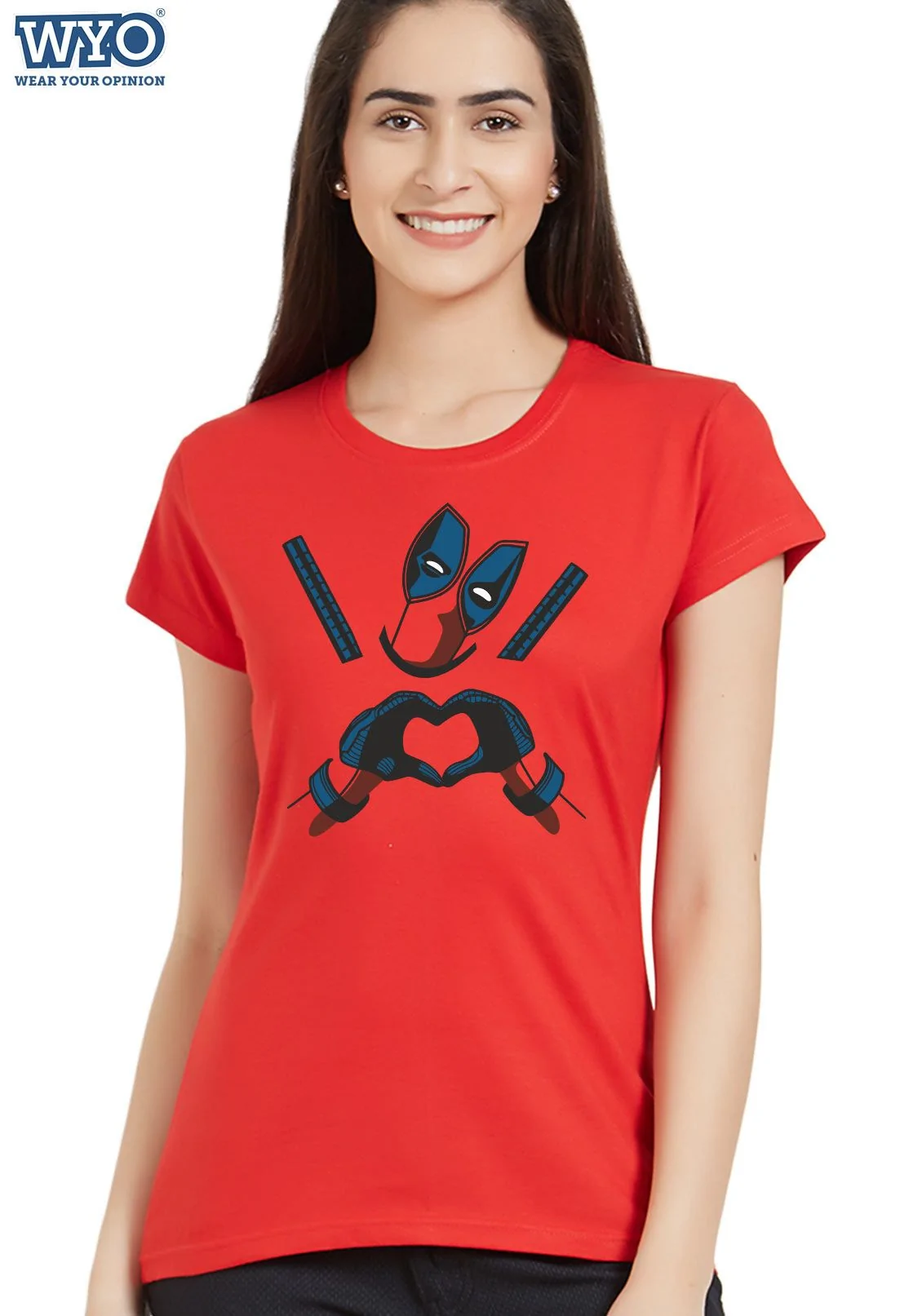 Deadpool Heart Women Tshirt