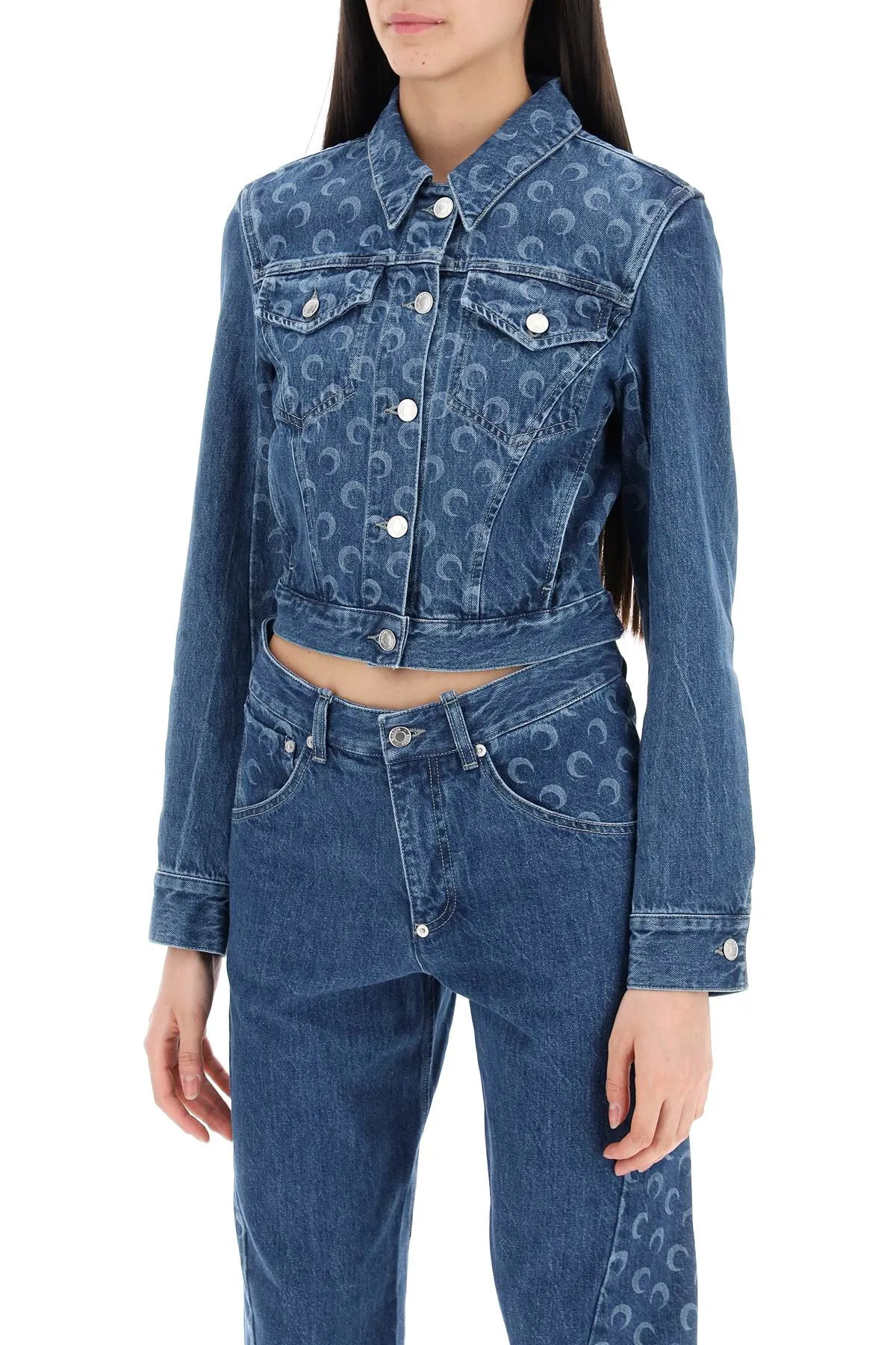 denim regenerated all over moon jacket WJA041 DDEN0001 BLUE