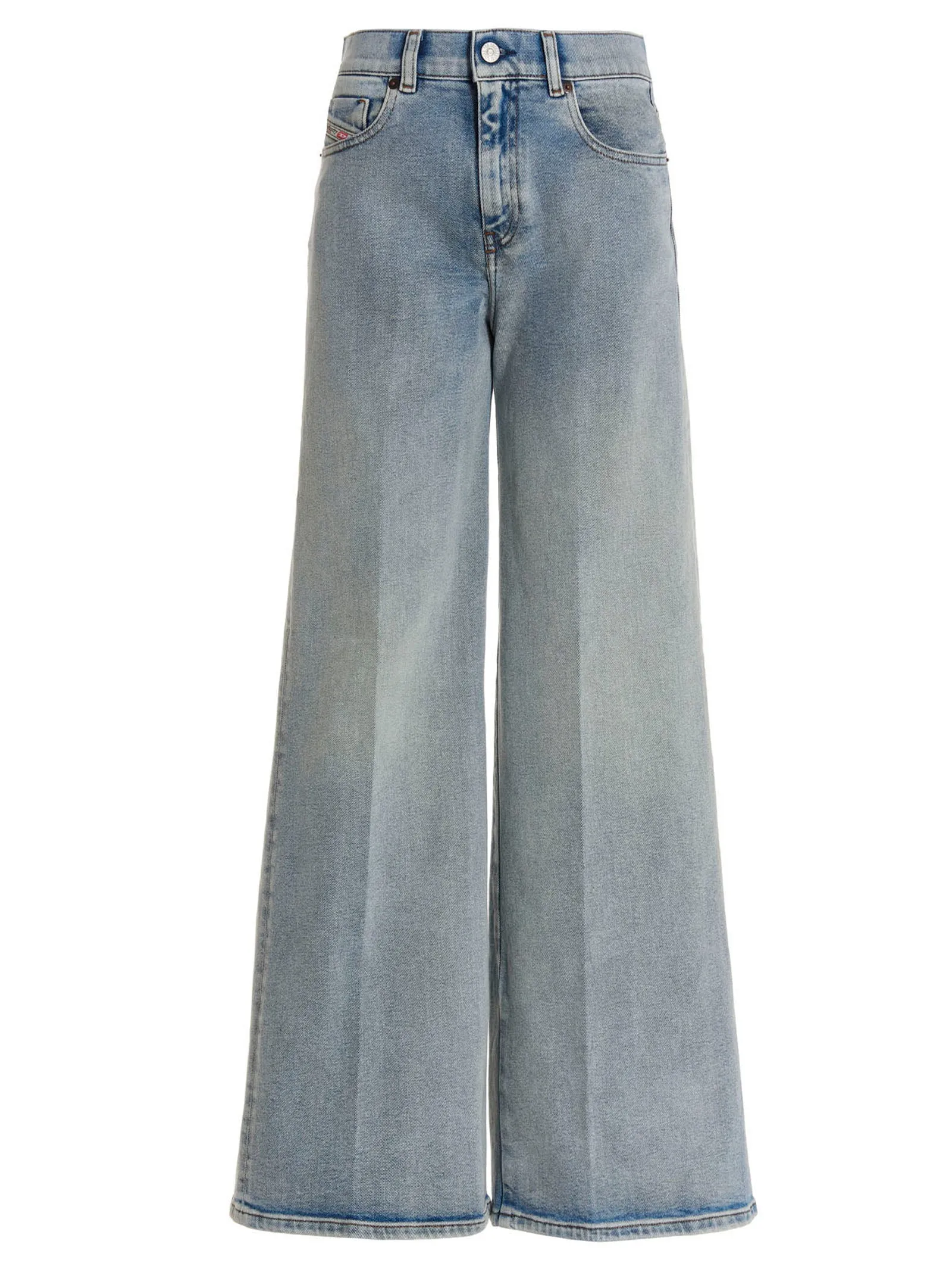 Diesel Wide-Leg Logo Patch Jeans