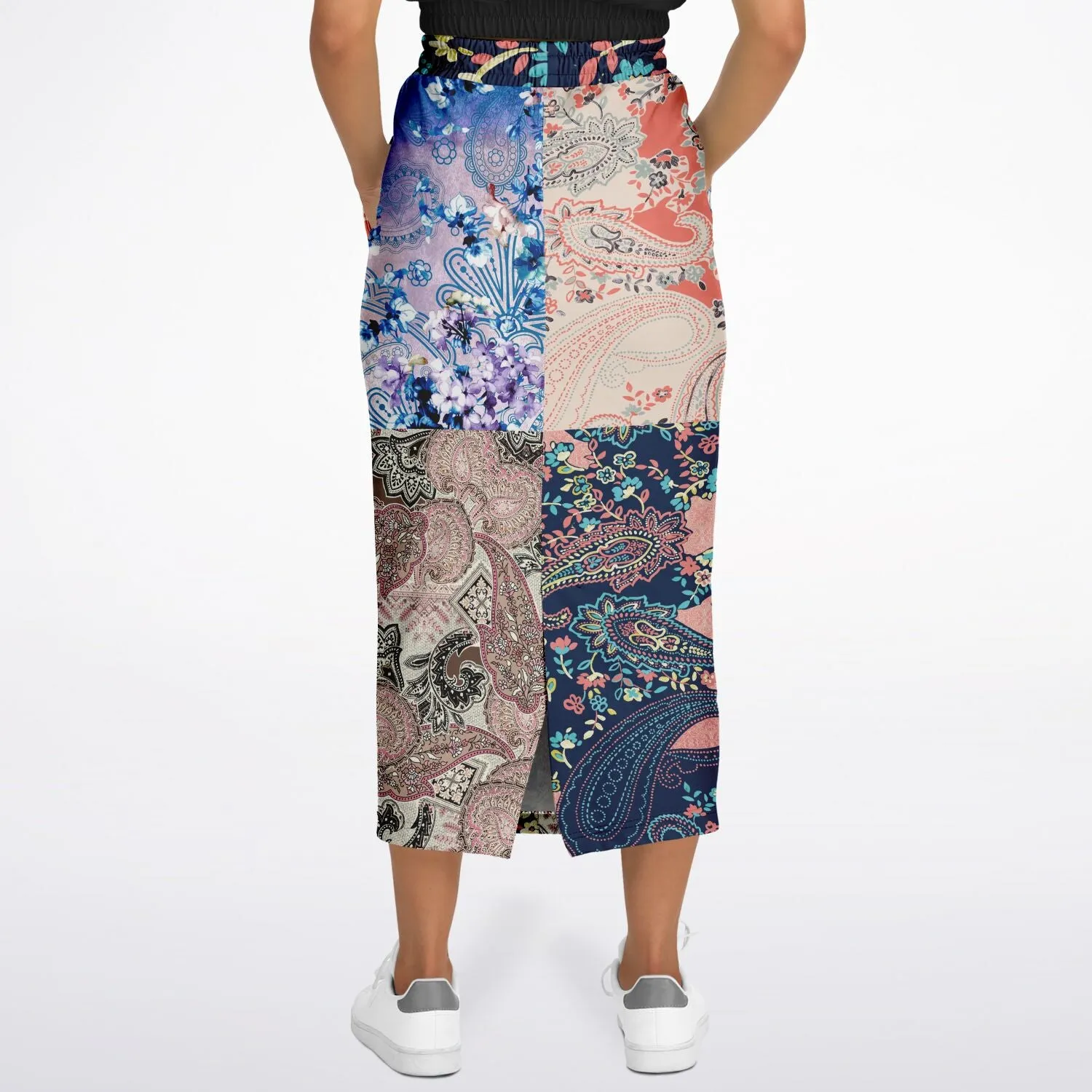 Dolores Park Paisley Eco-Poly Long Pocket Skirt