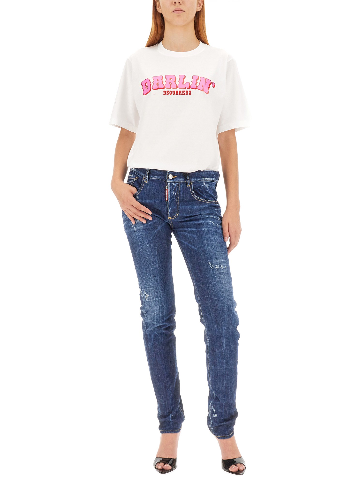 DSQUARED    24/7 COTTON DENIM JEANS