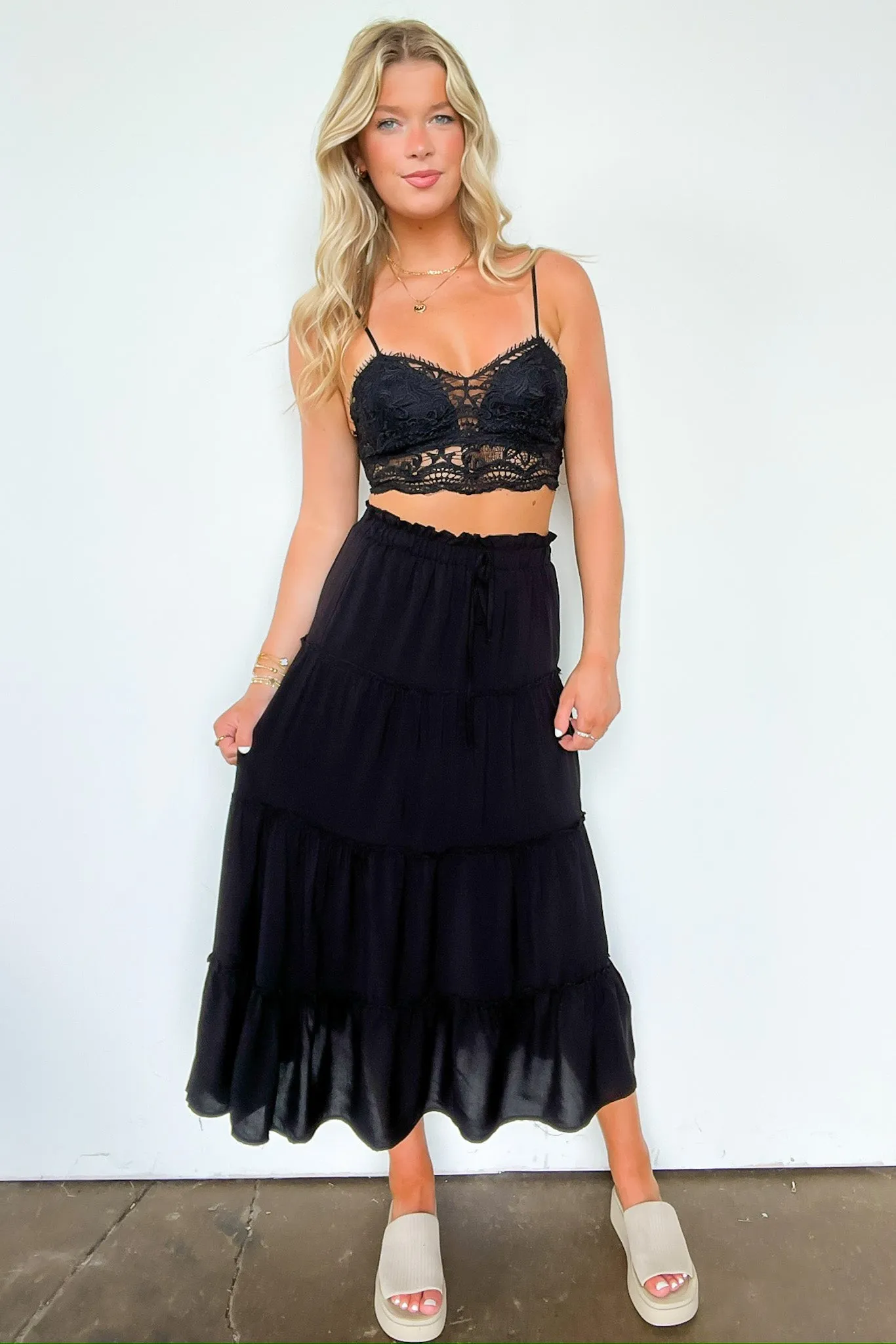 Effortless Intention Ruffle Tiered Maxi Skirt