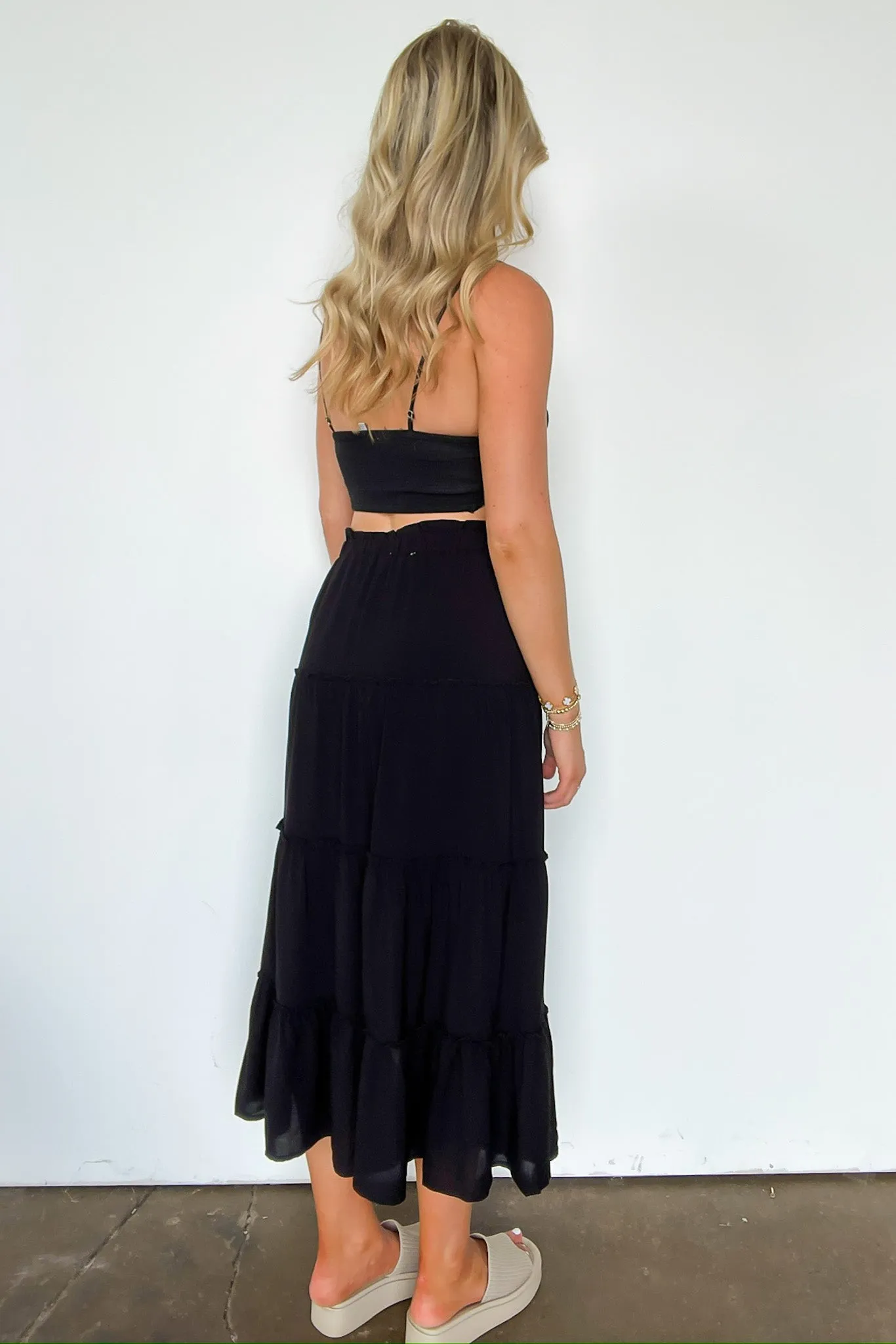 Effortless Intention Ruffle Tiered Maxi Skirt