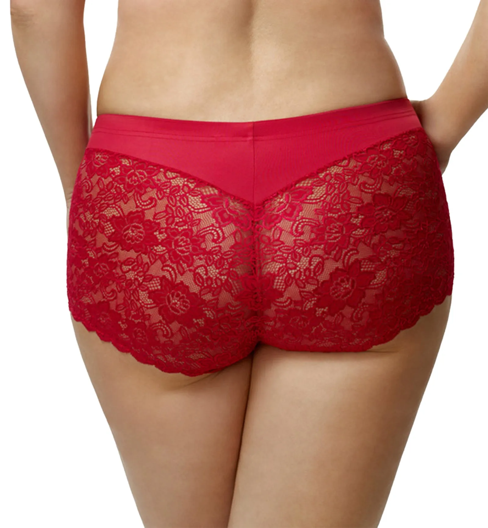 Elila Stretch Lace Cheeky Full Panty (3311) - Red