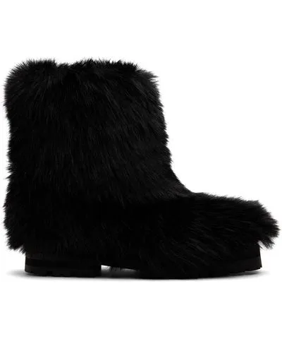 Ernest W. Baker Black Faux-Fur Boots