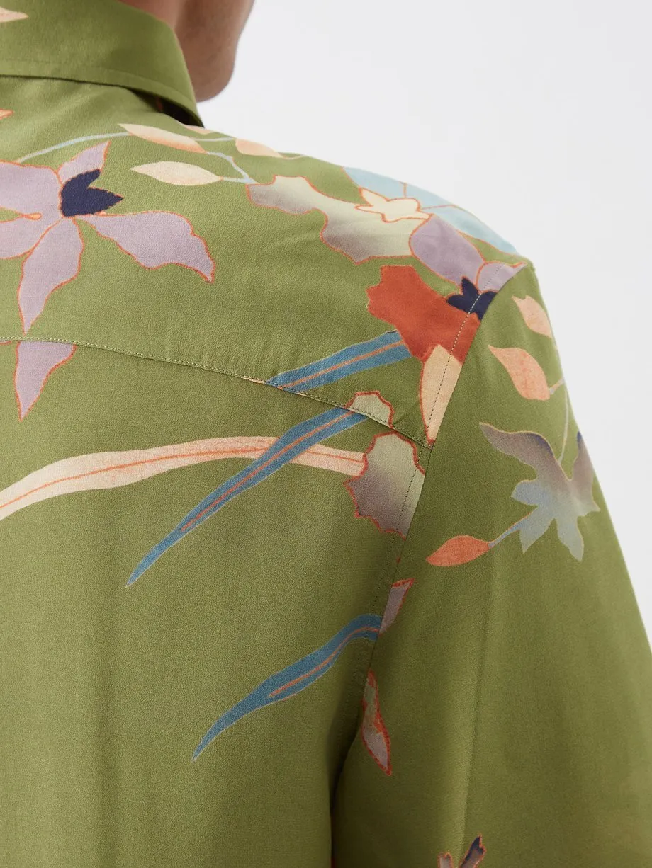 ETRO  |Flower Patterns Silk Short Sleeves Luxury Shirts