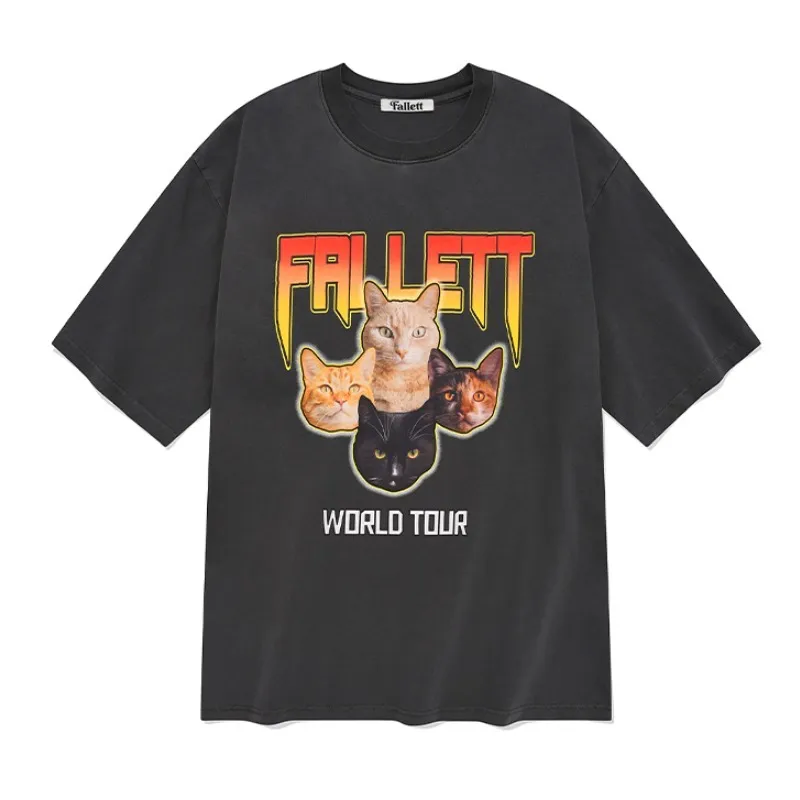 Fallett  |Unisex Street Style Cotton Short Sleeves Logo T-Shirts