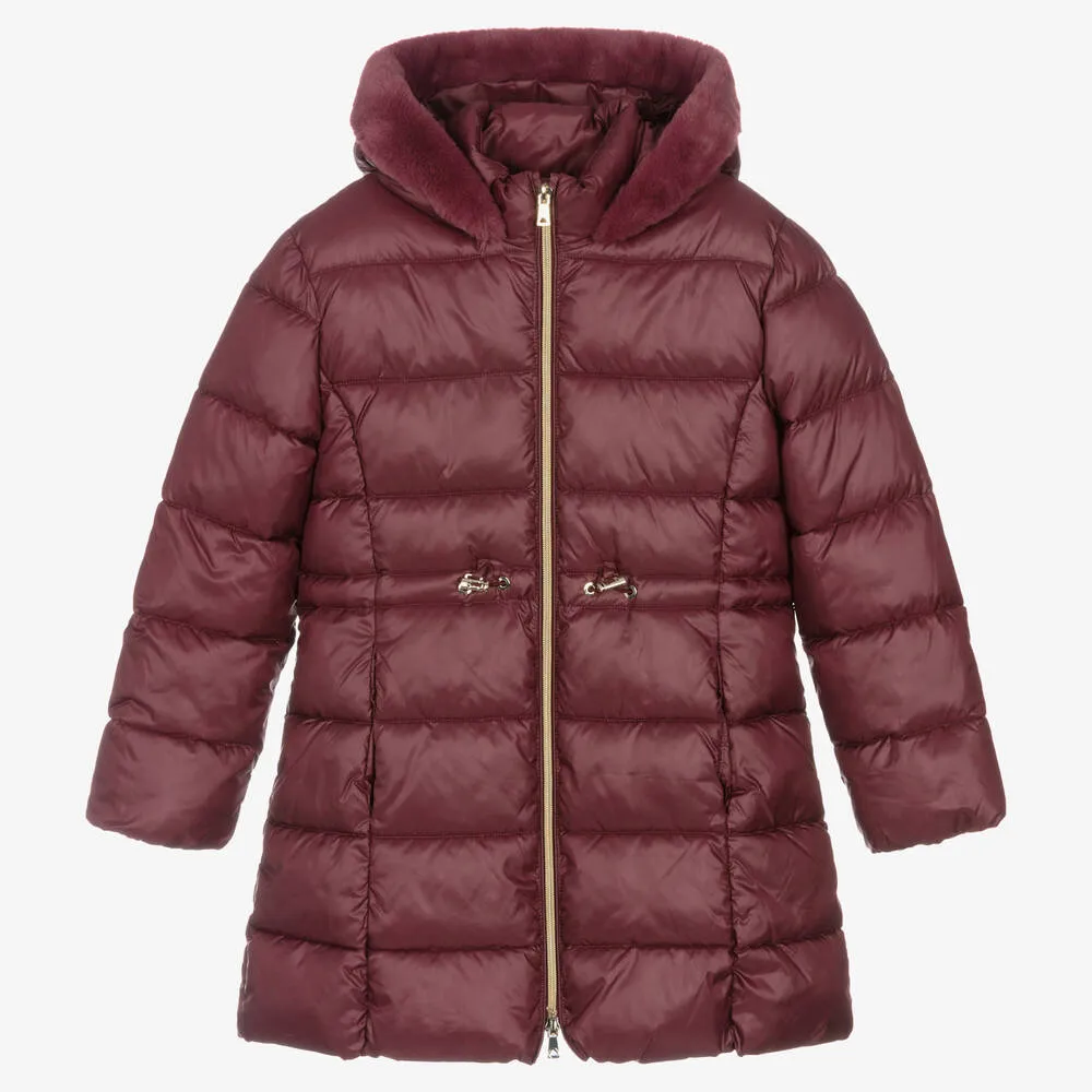 Girls Purple Puffer Coat