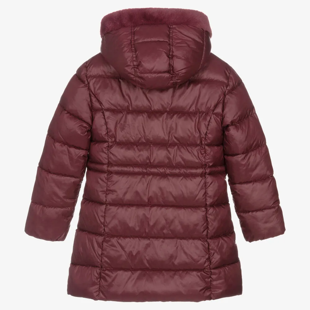 Girls Purple Puffer Coat