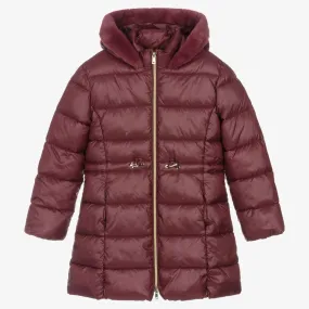 Girls Purple Puffer Coat