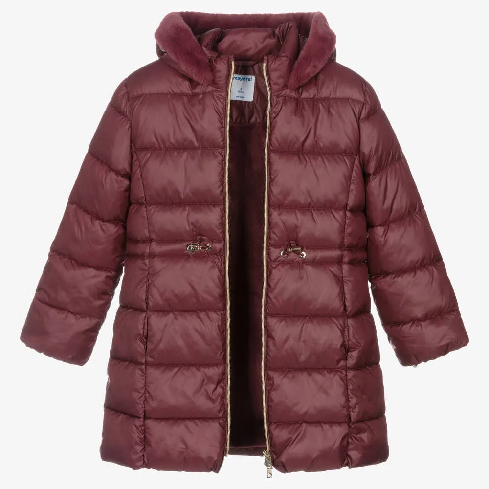 Girls Purple Puffer Coat