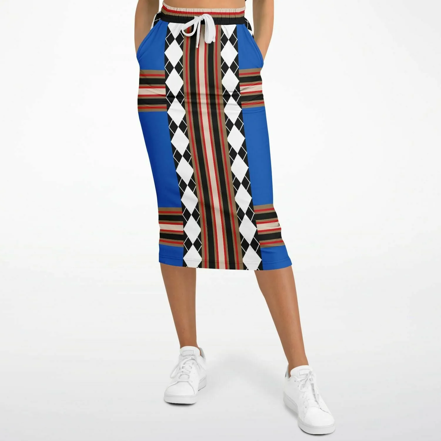 Gold Line Blue Eco-Poly Long Pocket Skirt II