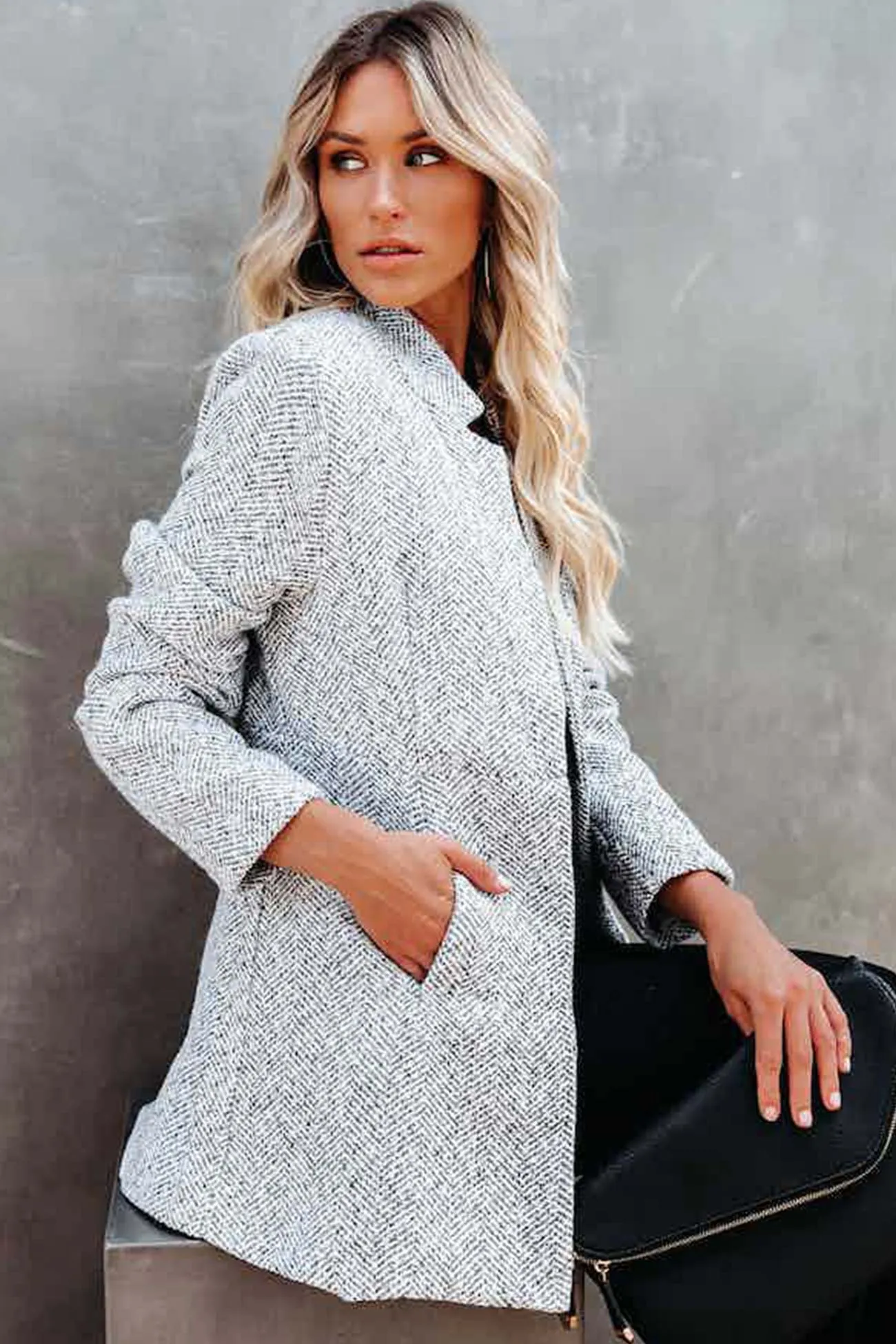 Heather Grey Pocketed Coat