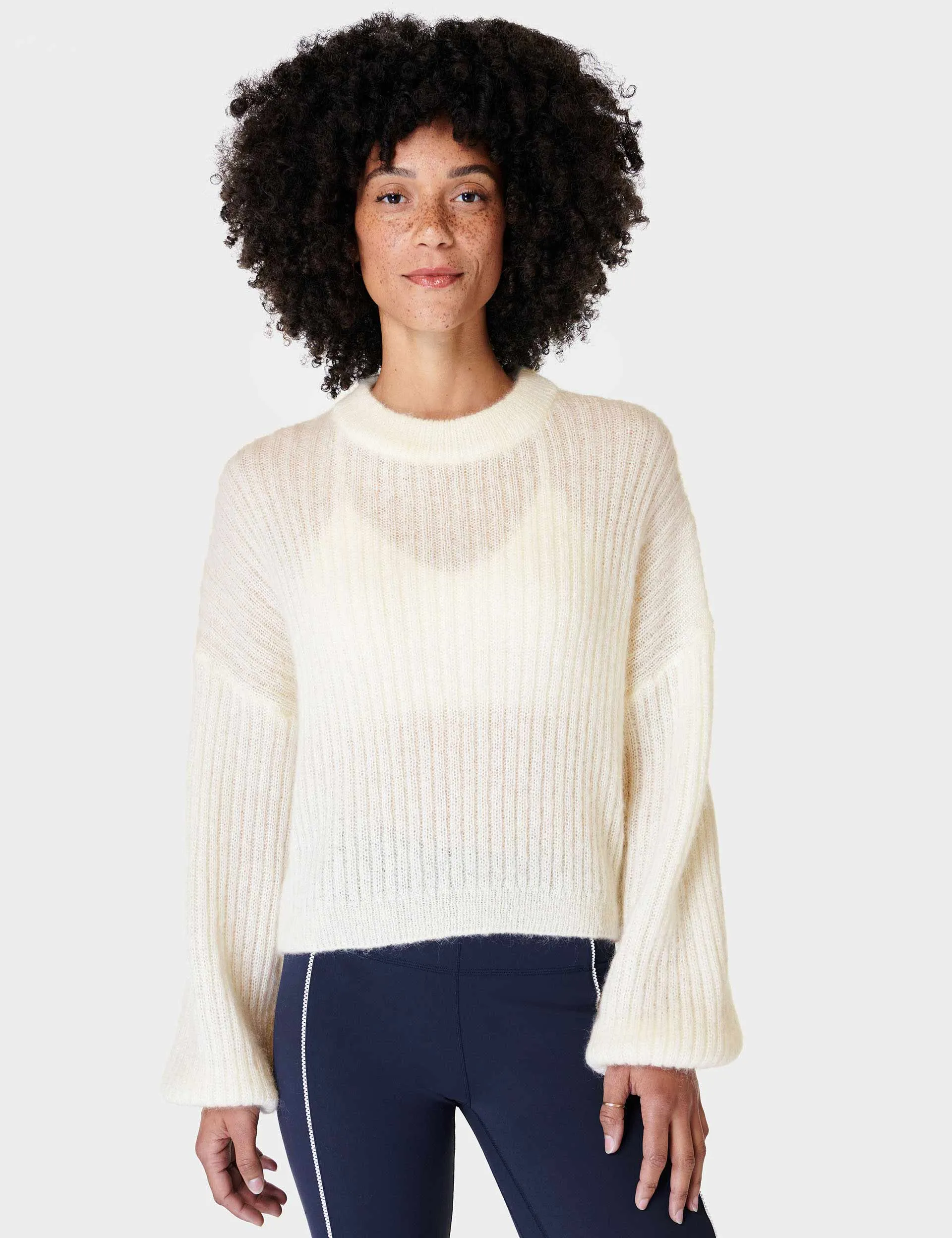 Hera Open Back Sweater - Lily White