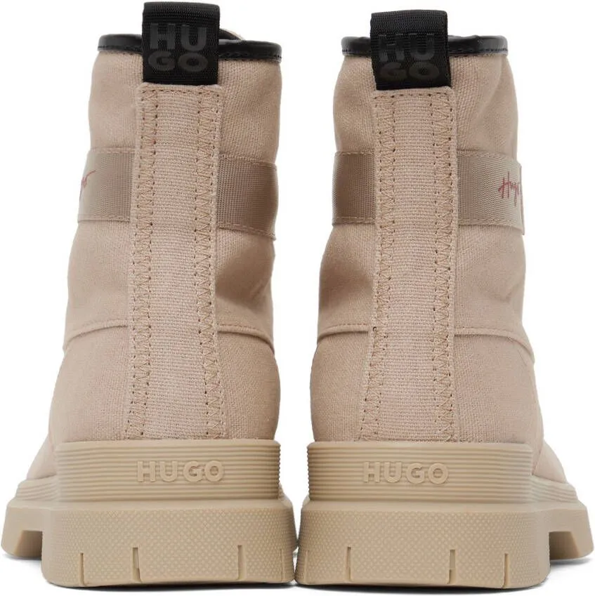 Hugo Beige Handwritten Boots