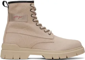 Hugo Beige Handwritten Boots