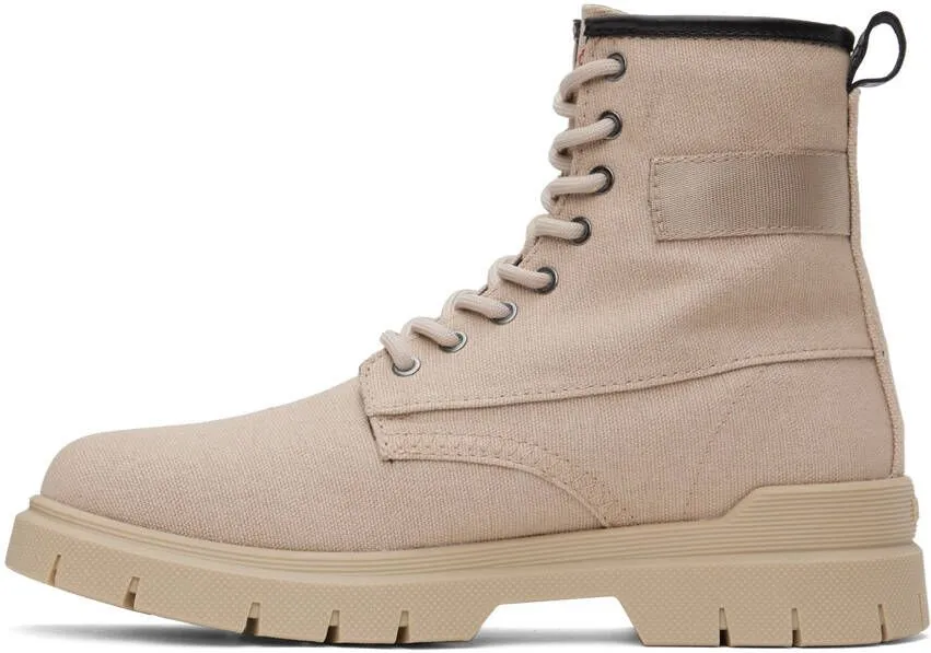 Hugo Beige Handwritten Boots