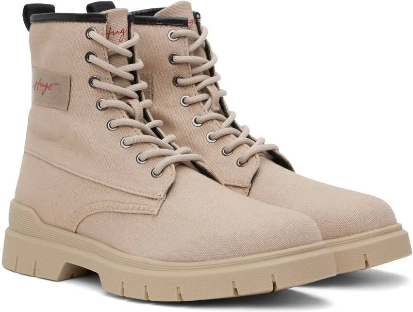 Hugo Beige Handwritten Boots