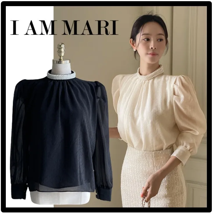 I AM MARI  |Casual Style Street Style Logo Shirts & Blouses